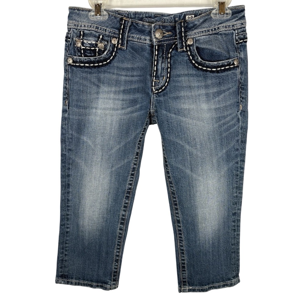 Miss Me Women's Capri Denim Blue Jeans Sunny Size 28X20 Low Rise - 489